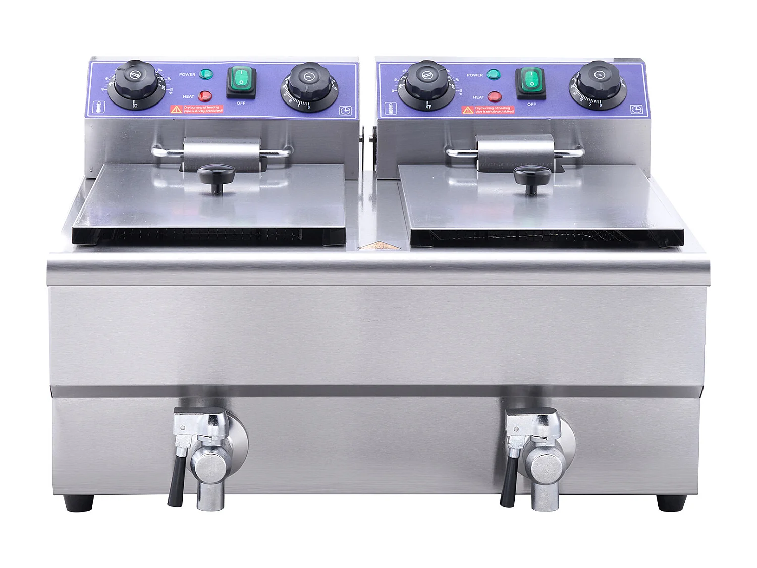 Friteuse Commerciale SucceBuy, 6 000 W, à Poser sur un Comptoir, Deux Cuves