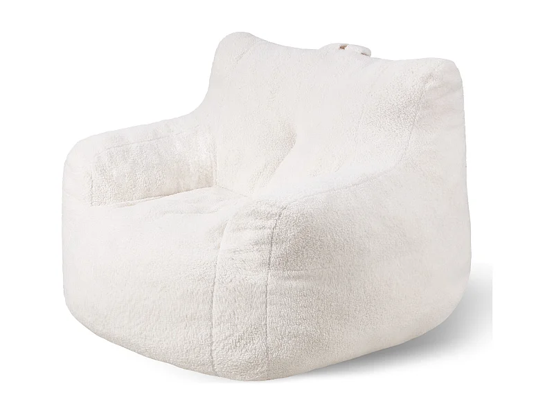 Fauteuil Poire, SucceBuy Pouf de 3 Pieds avec Accoudoirs et Poche, Blanc