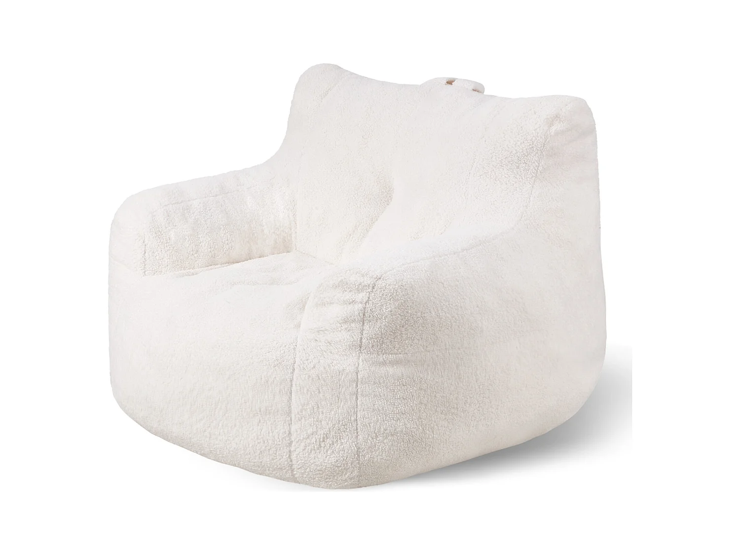 Poltrona Tipo Pufe, SucceBuy, Pufe de 3 Pernas com Braços e Bolso, Branca