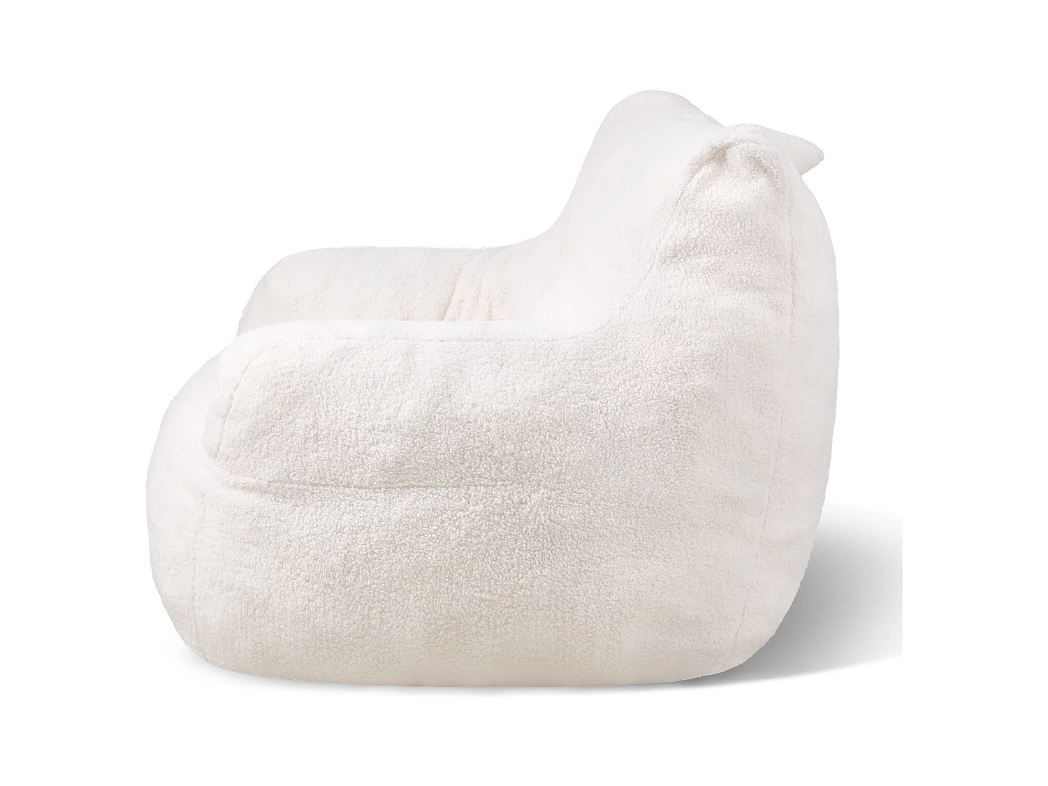 Poltrona Tipo Pufe, SucceBuy, Pufe de 3 Pernas com Braços e Bolso, Branca