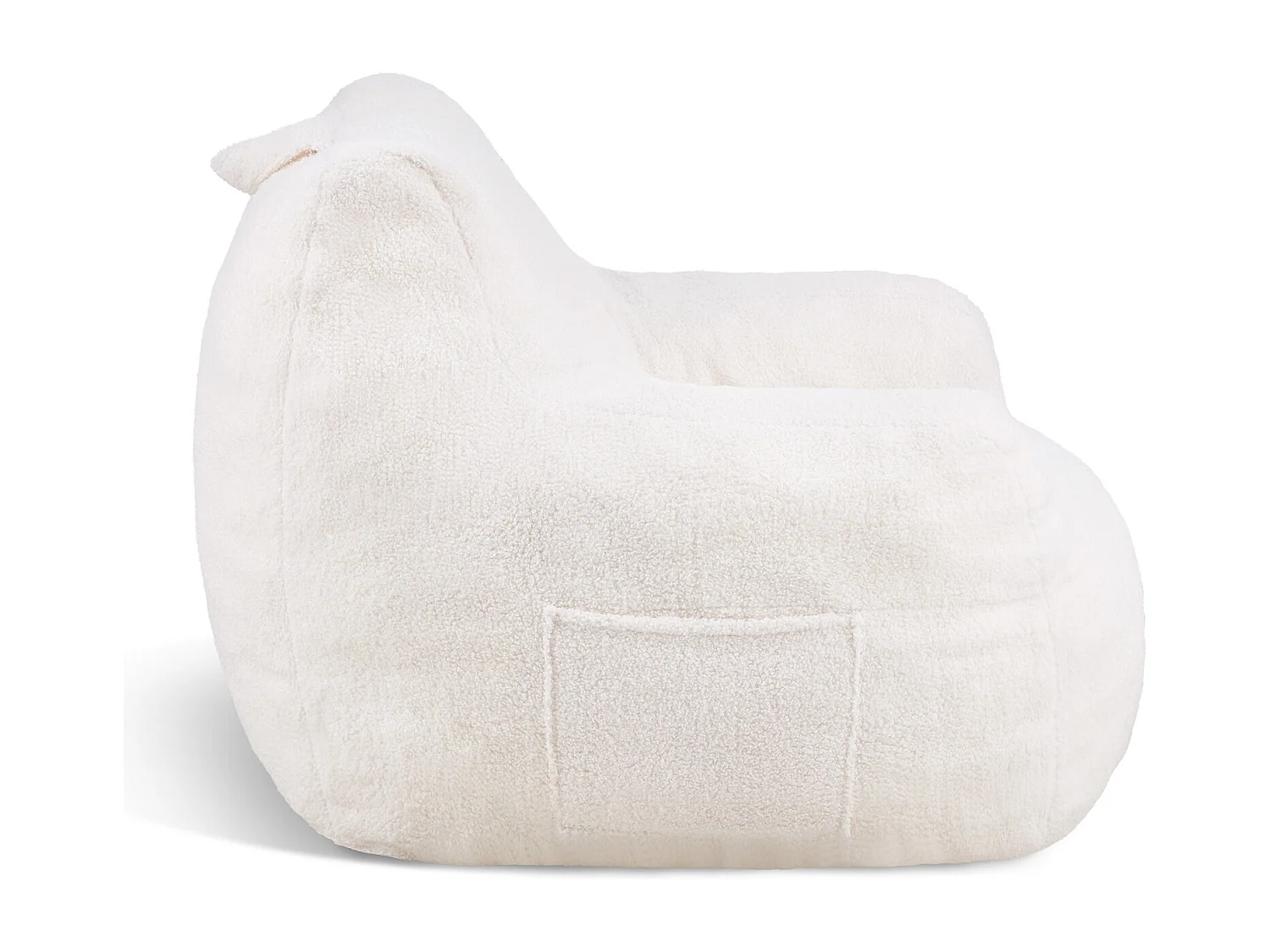 Poltrona Tipo Pufe, SucceBuy, Pufe de 3 Pernas com Braços e Bolso, Branca