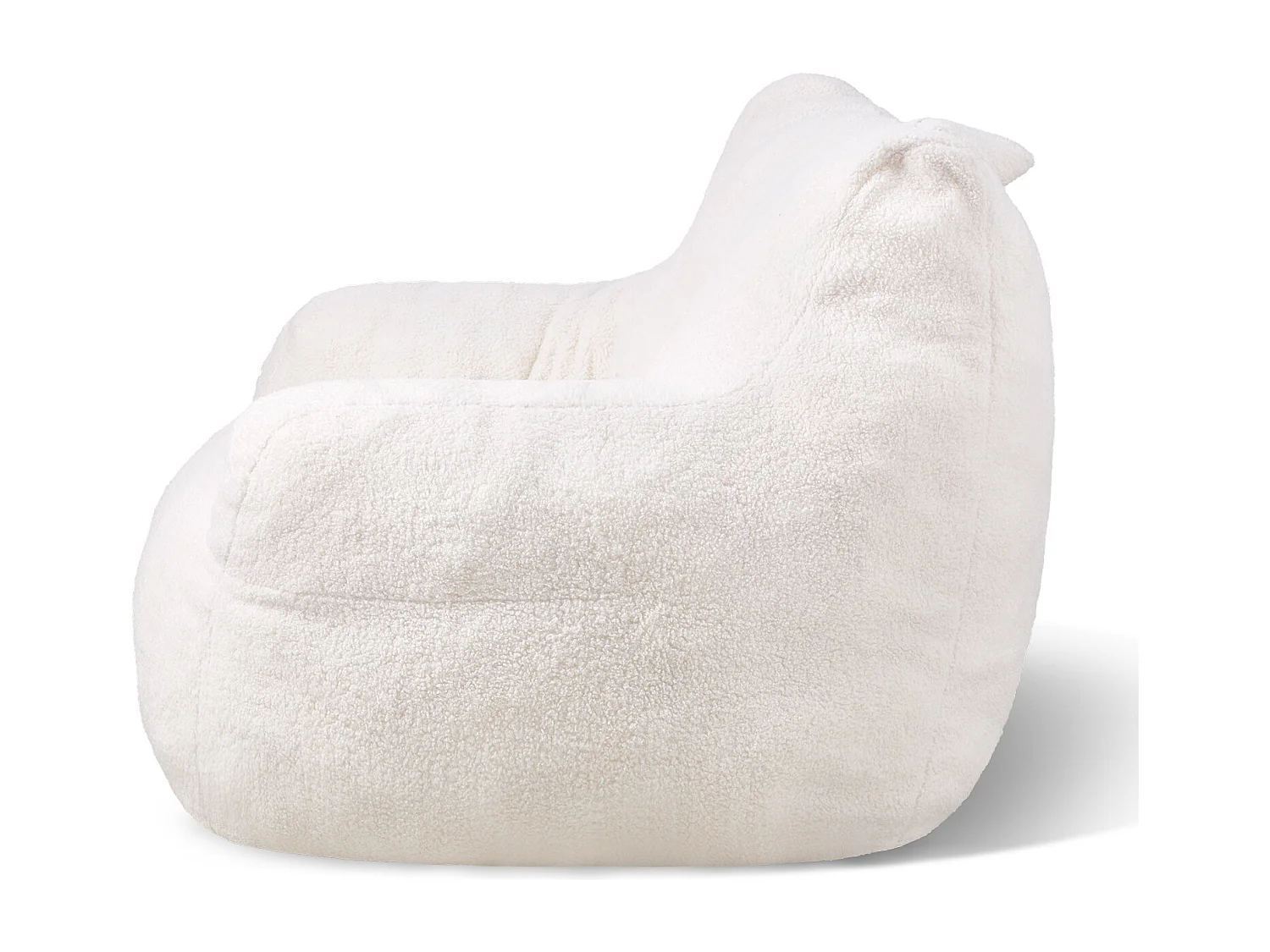 Poltrona a Sacco, SucceBuy a 3 Gambe con Braccioli e Tasca, Bianca