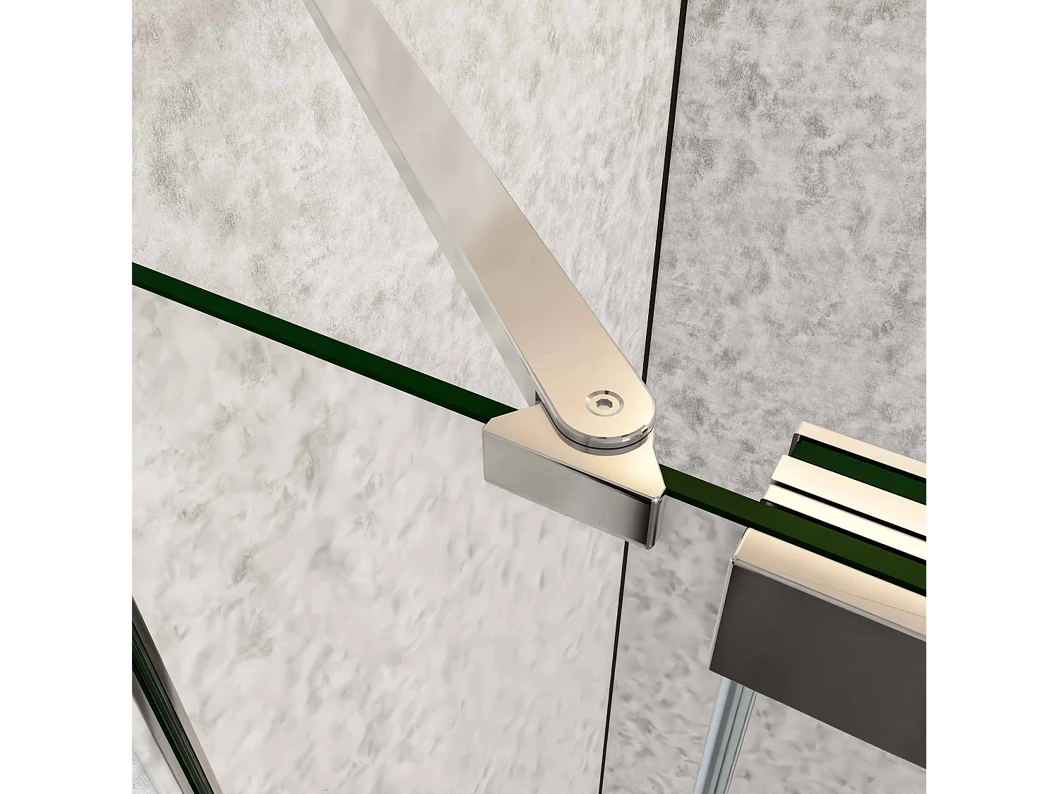 Douchewand-Inloopdouche draaibaar 96x195cm 8mm gehard glas easyclean antikalk glanzend chroom aluminium profiel