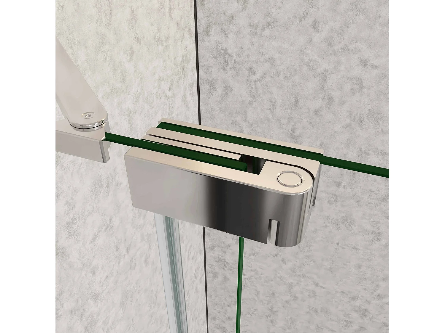 Douchewand-Inloopdouche draaibaar 96x195cm 8mm gehard glas easyclean antikalk glanzend chroom aluminium profiel