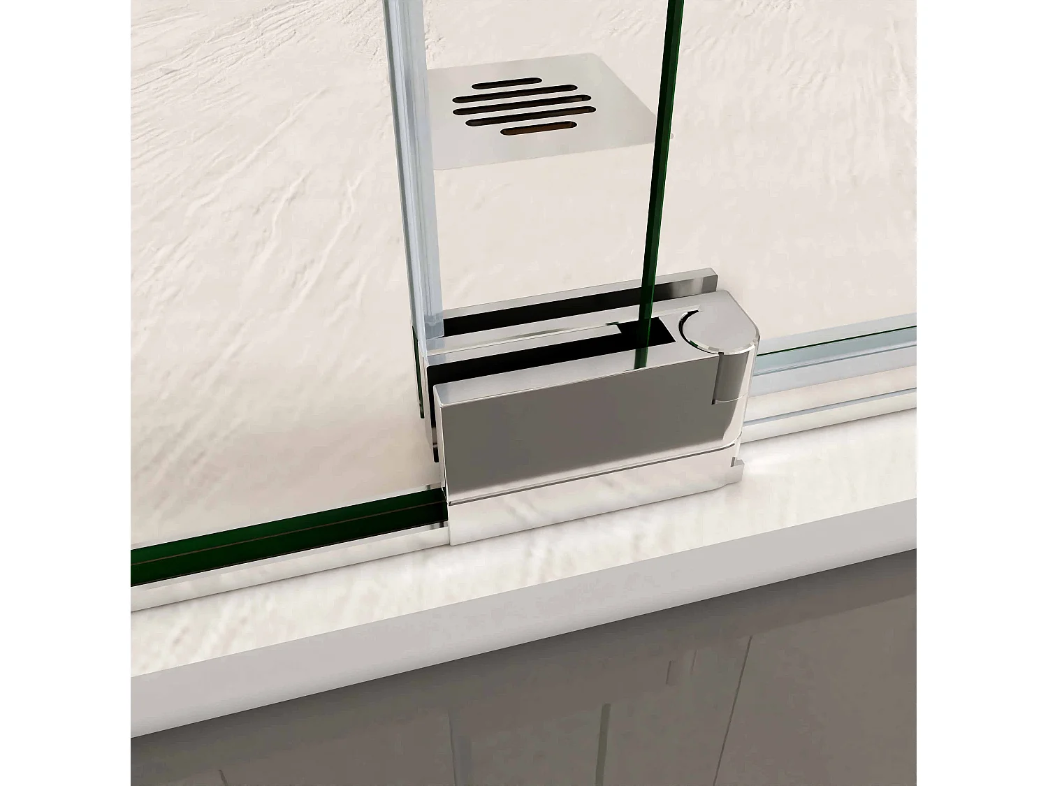 Douchewand-Inloopdouche draaibaar 96x195cm 8mm gehard glas easyclean antikalk glanzend chroom aluminium profiel