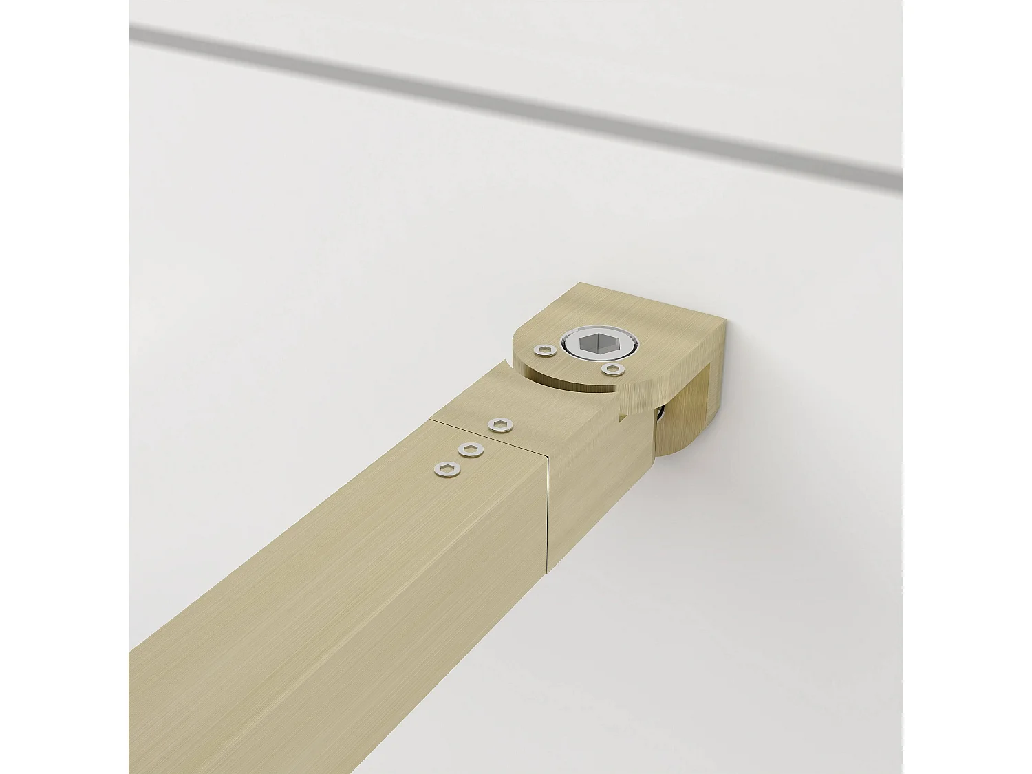 Douchewand-Inloopdouche 140x200cm met mat Zwart kader en raster 8mm NANO EasyClean veiligheidsglas gouden profiel Stabilisatiestang 73-120 cm