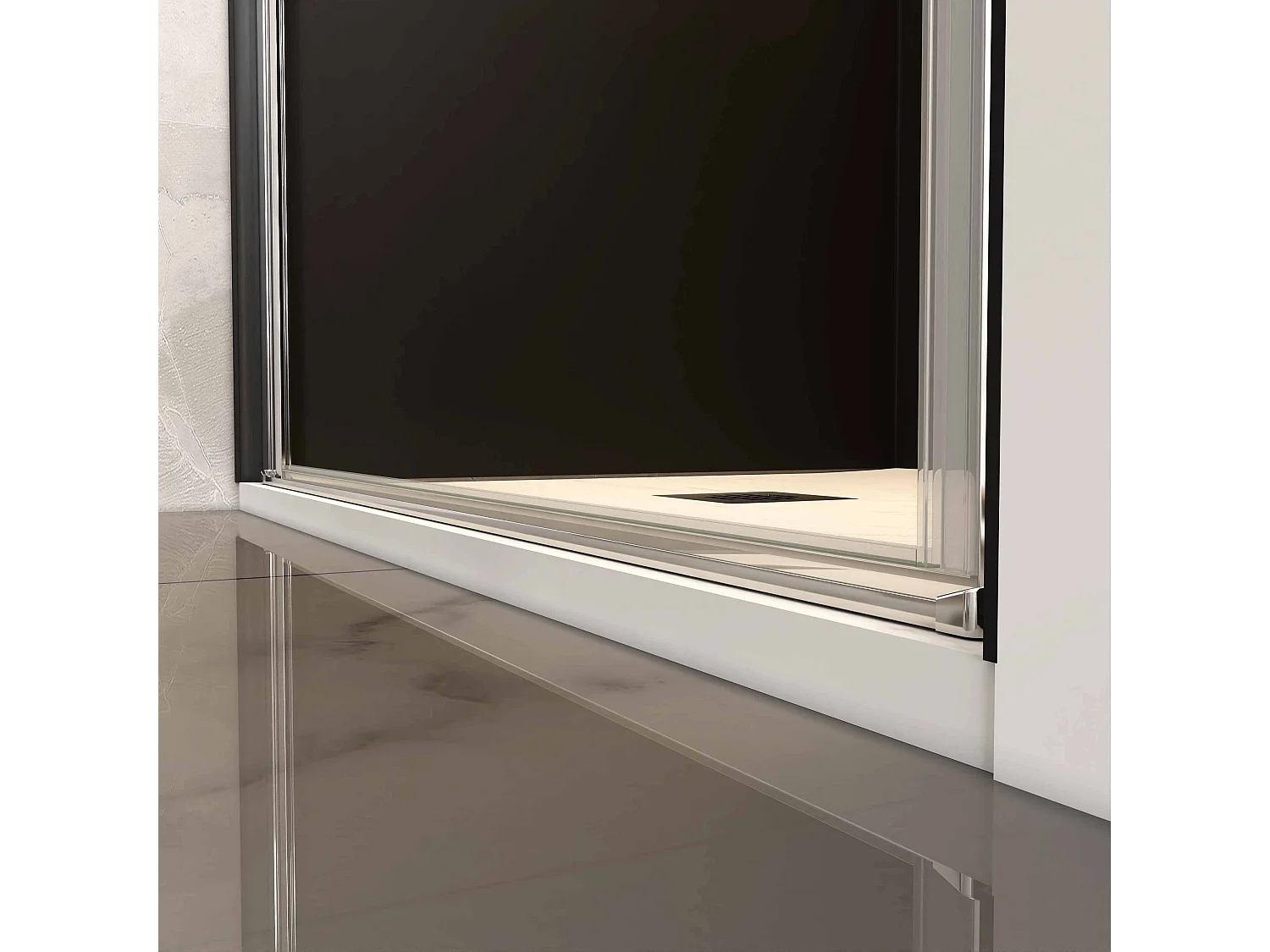 Douchewand-Inloopdouche draaibaar 76x185cm 5mm NANO veiligheidsglas Easyclean mat wit profiel