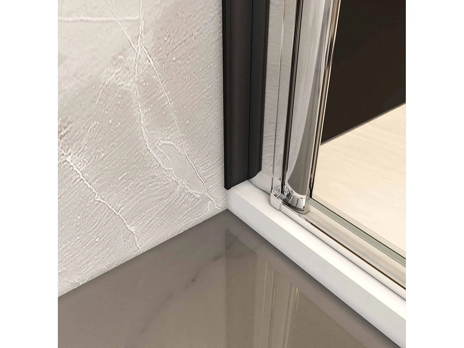 Douchewand-Inloopdouche draaibaar 86x185cm 5mm NANO veiligheidsglas Easyclean mat wit profiel