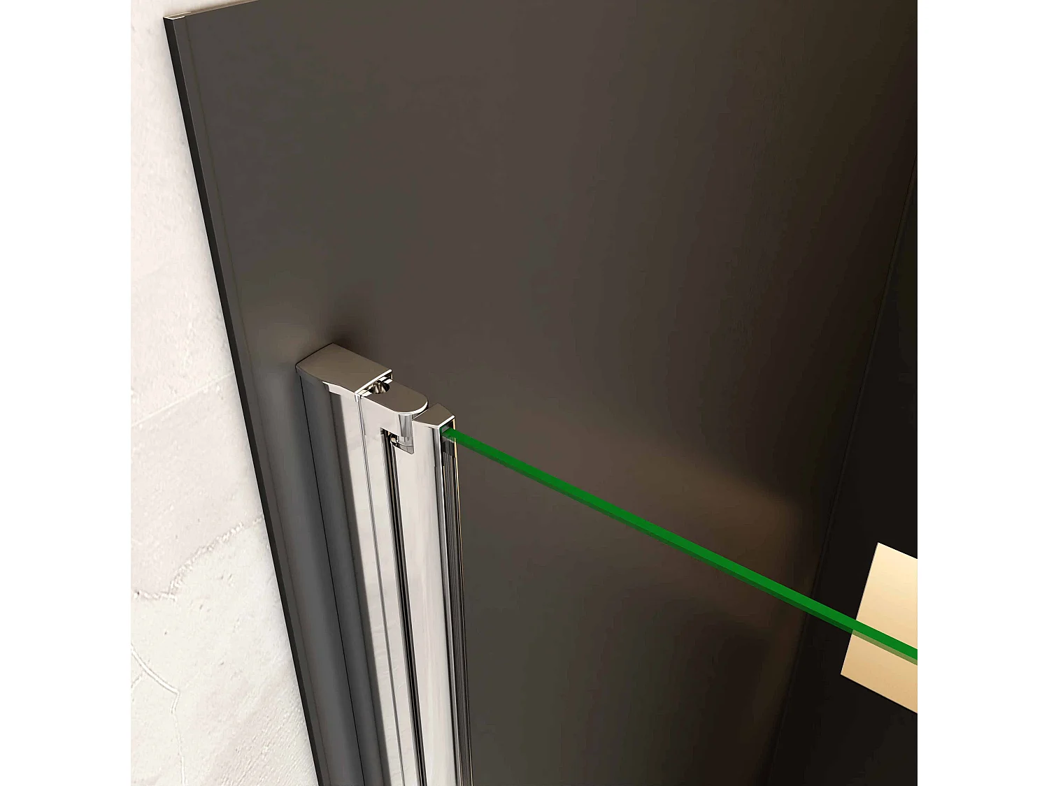 Douchewand-Inloopdouche draaibaar 86x185cm 5mm NANO veiligheidsglas Easyclean mat wit profiel