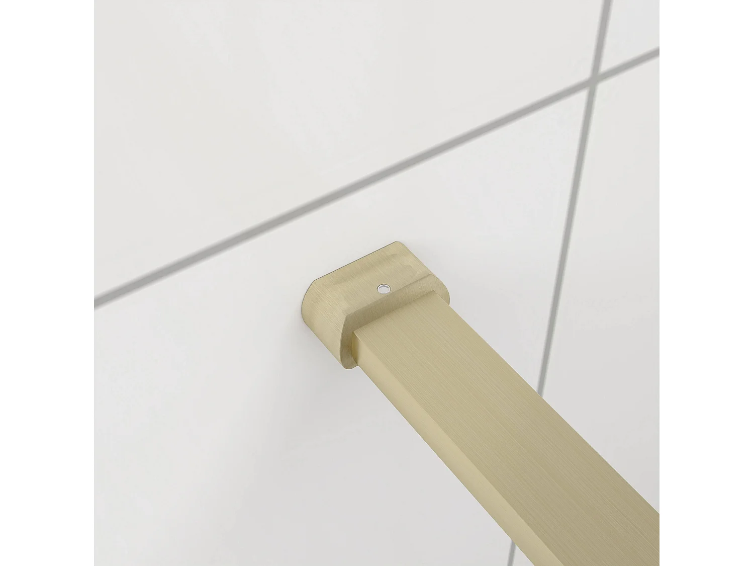 Douchewand-Inloopdouche 140x200cm 8mm NANO Easyclean zwart raster gezeefdrukt gehard glas gouden profiel 140cm stabilisatiestang(kan worden gesneden)