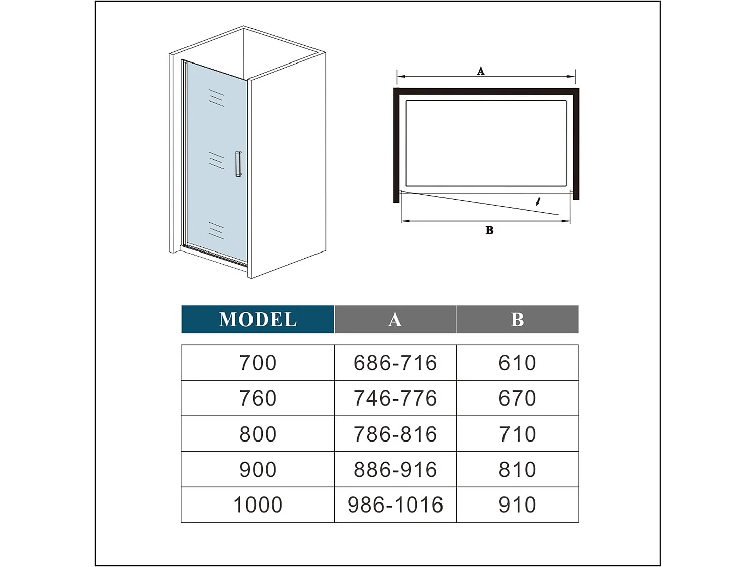 Douchewand-Inloopdouche draaibaar 85x185cm 5mm veiligheidsglas met mat grijs profiel.