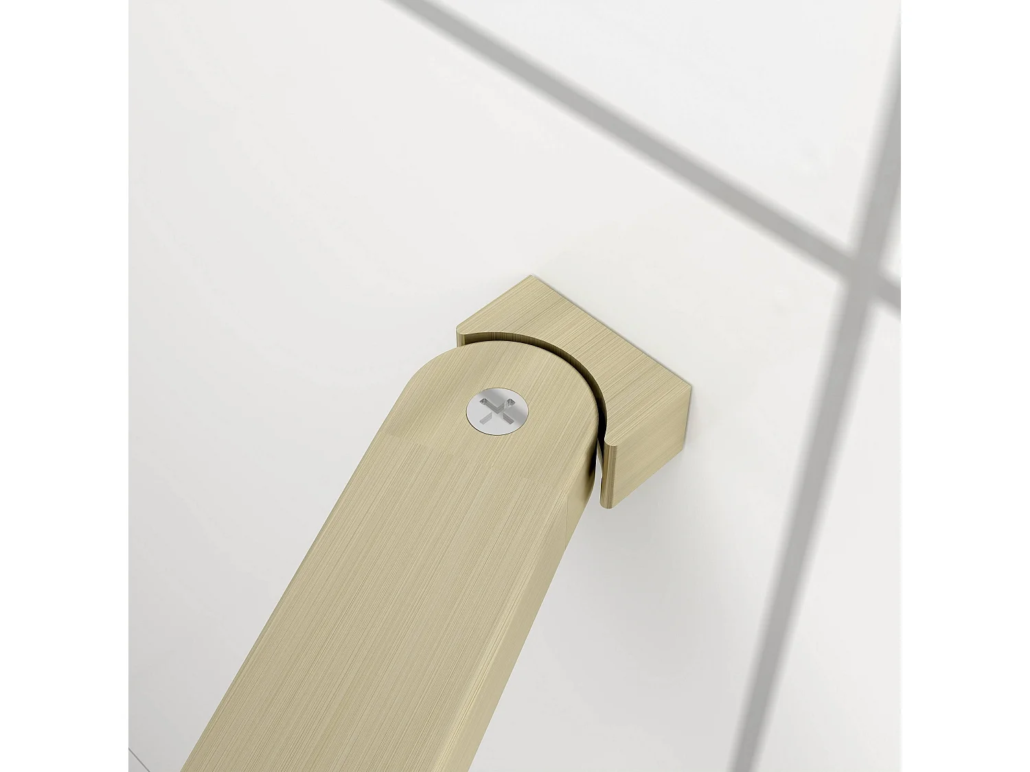 Douchewand-Inloopdouche 80x200cm met mat Zwart kader en raster 8mm NANO EasyClean veiligheidsglas gouden profiel Stabilisatiestang 50cm