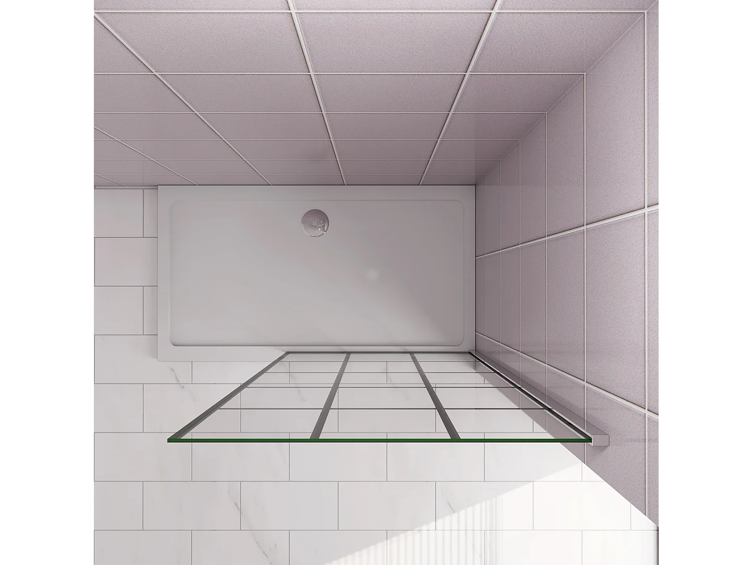 Douchewand-Inloopdouche 80x200cm met mat Zwart kader en raster 8mm NANO EasyClean veiligheidsglas zonder Stabilisatiestang