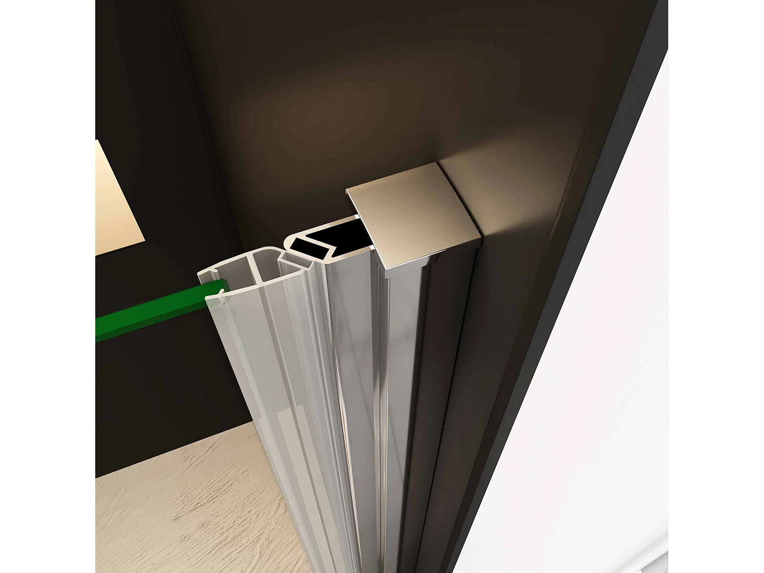 Douchewand-Inloopdouche draaibaar 66x185cm 5mm NANO veiligheidsglas Easyclean mat wit profiel