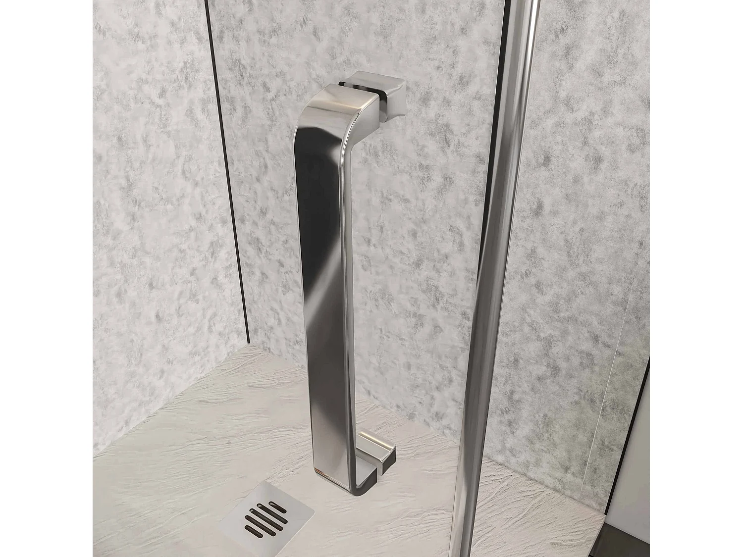 Douchewand-Inloopdouche draaibaar 86x195cm 8mm gehard glas easyclean antikalk glanzend chroom aluminium profiel