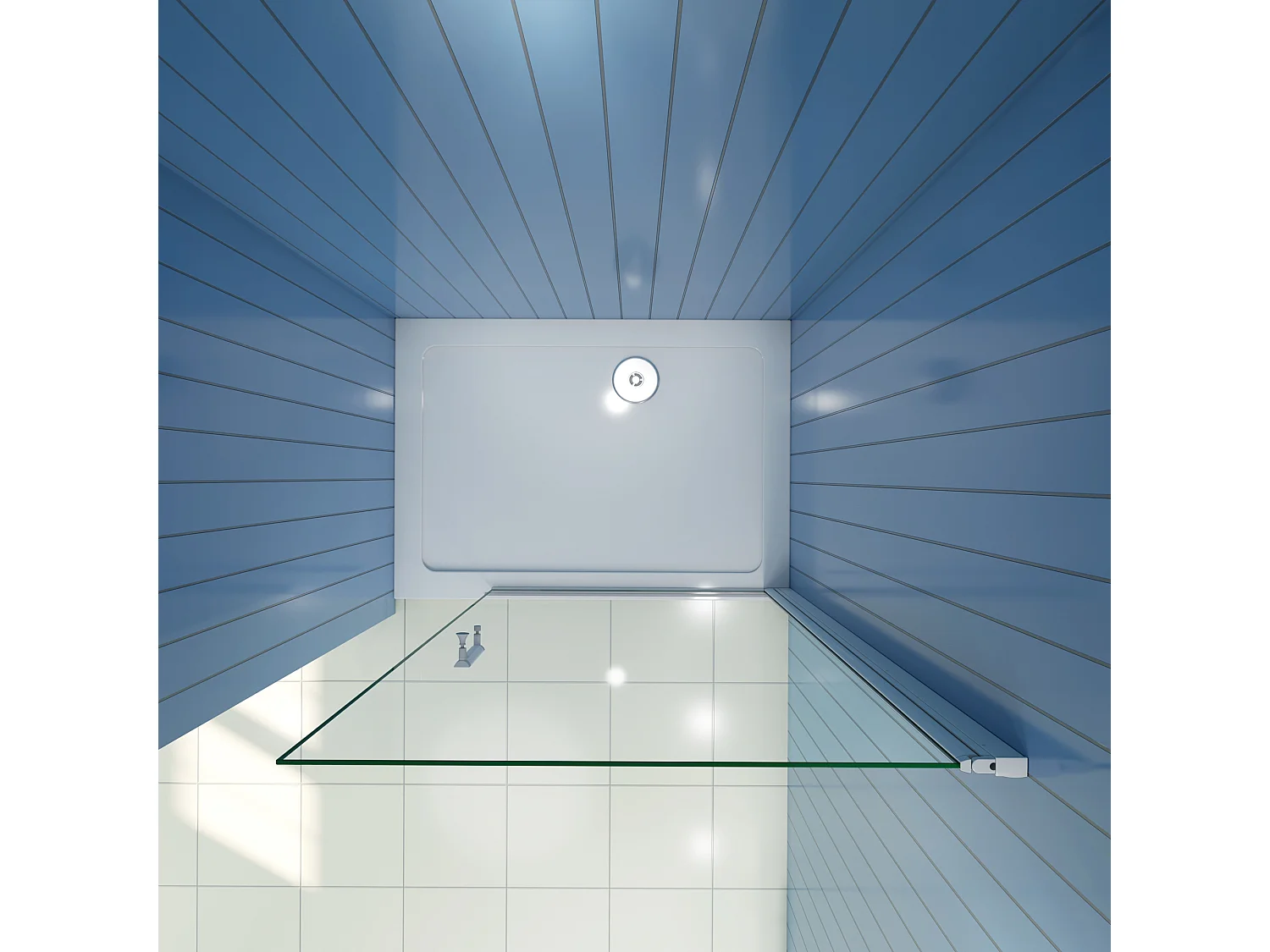 Douchewand-Inloopdouche draaibaar 71x185cm 5mm veiligheidsglas met mat grijs profiel.
