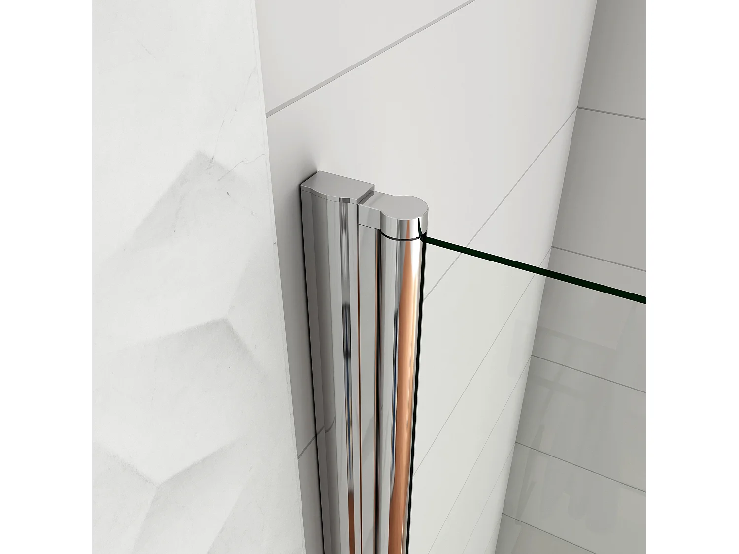 Douchewand-Inloopdouche draaibaar 86x195cm 6mm NANO veiligheidsglas Easyclean glanzend chroom aluminium profiel