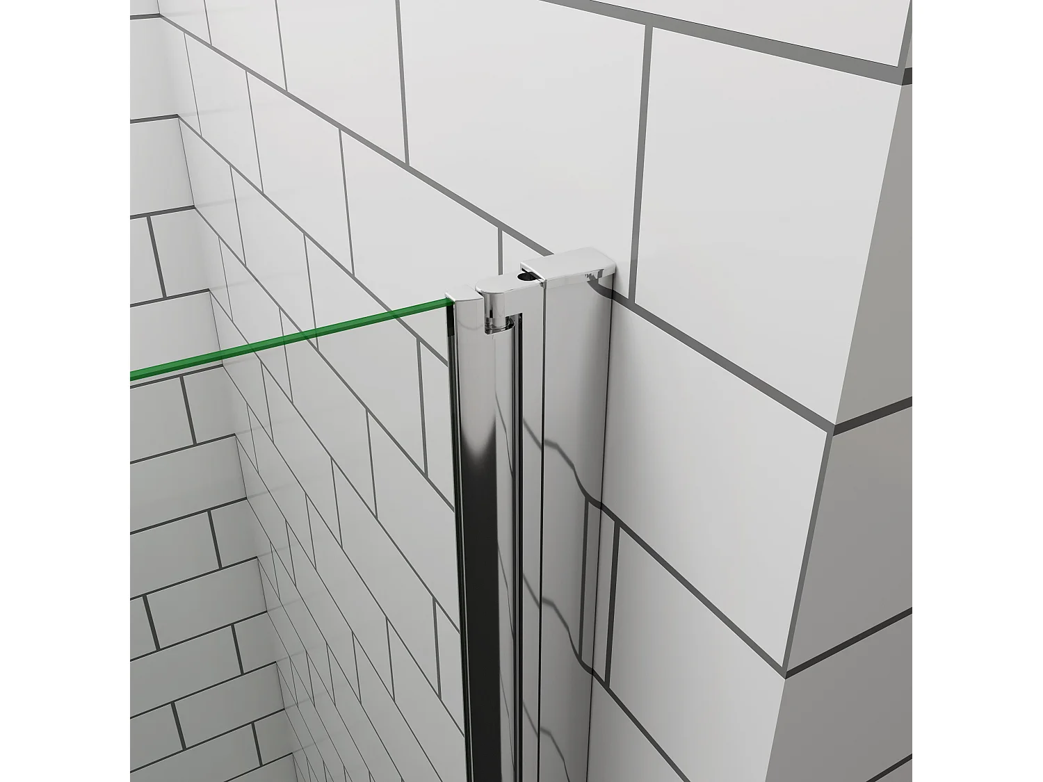 Douchewand-Inloopdouche draaibaar 86x185cm 6mm NANO veiligheidsglas Easyclean glanzend chroom aluminium profiel