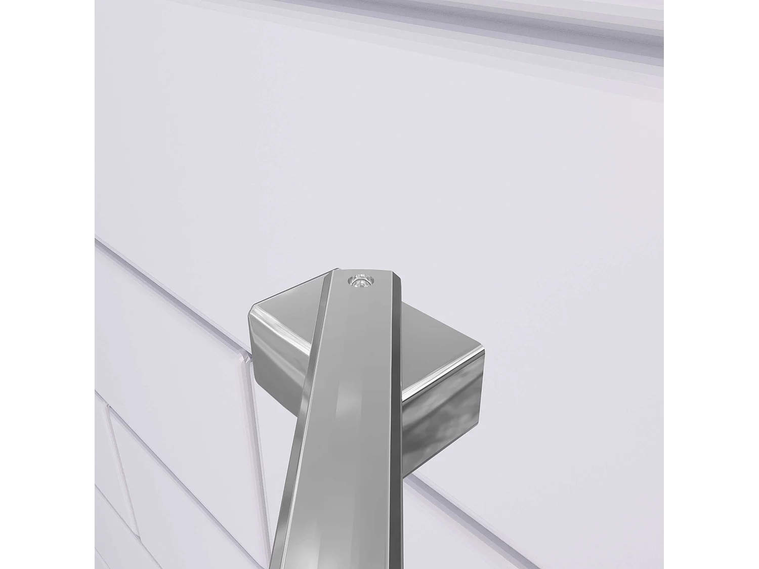 Douchewand-Inloopdouche 74x185cm 8mm veiligheidsglas NANO EasyClean glanzend chroom aluminium profiel 45cm Stabilisatiestang (draaibaar)