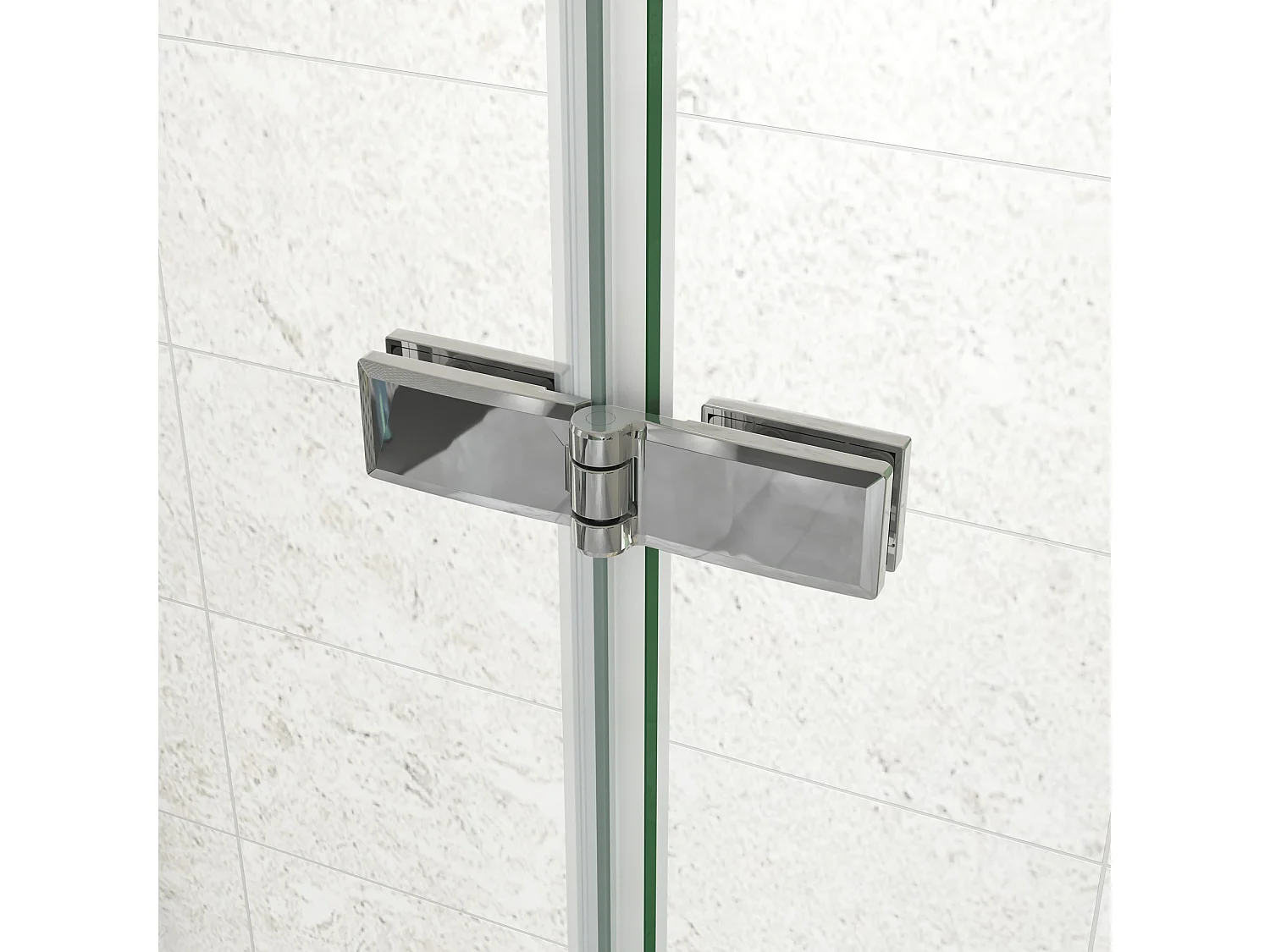 Douchewand-Inloopdouche 80x70x195cm 2 delig inklapbaar 6mm NANO EasyClean veiligheidsglas 45cm Stabilisatiestang (draaibaar) glanzend chroom profiel