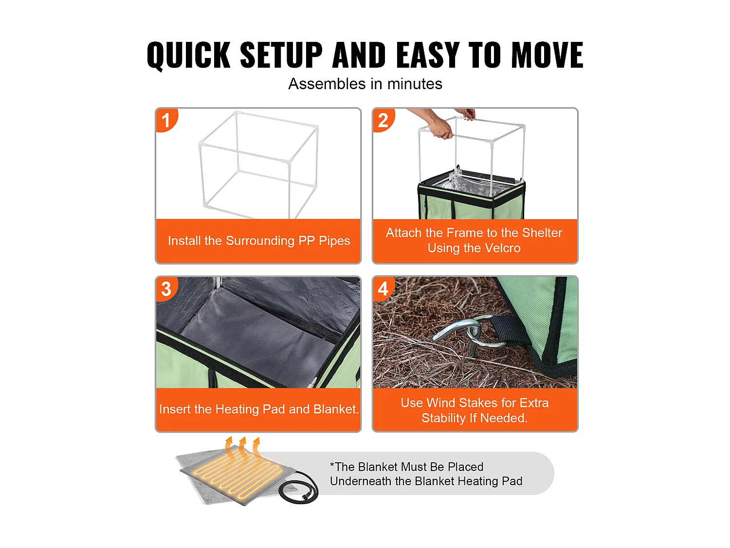 Katzenhaus, SucceBuy Erhöhtes und Beheiztes Katzenhaus, Klein, Grün, mit Heizkissen