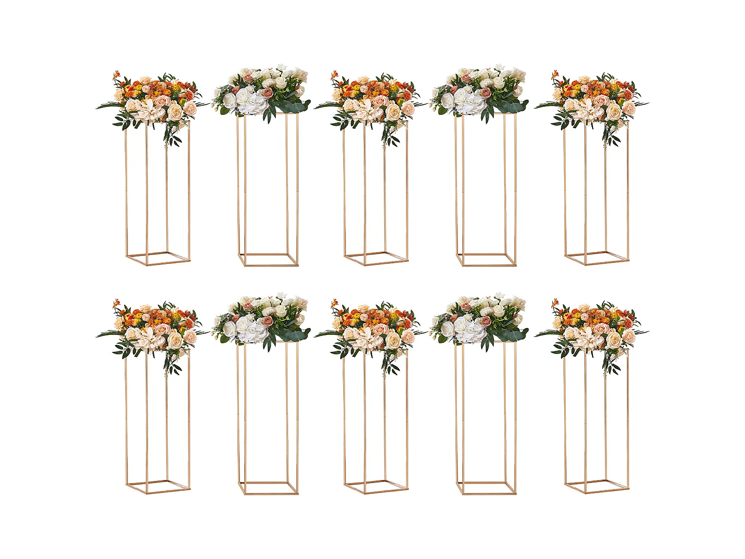 Support de Fleurs SucceBuy, Doré, Lot de 10, 80 cm, pour Réception Événement Décoration de Fête Maison
