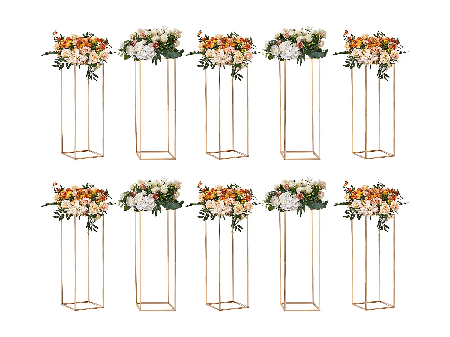 Support de Fleurs SucceBuy, Doré, Lot de 10, 80 cm, pour Réception Événement Décoration de Fête Maison