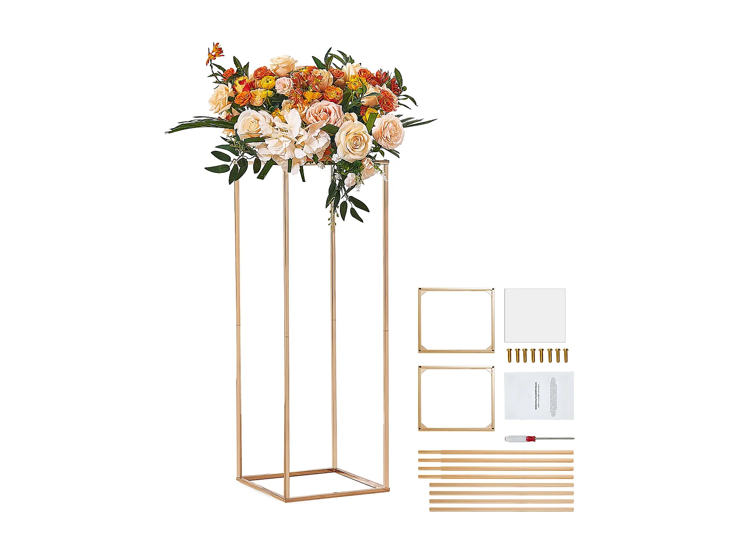 Support de Fleurs SucceBuy, Doré, Lot de 10, 80 cm, pour Réception Événement Décoration de Fête Maison