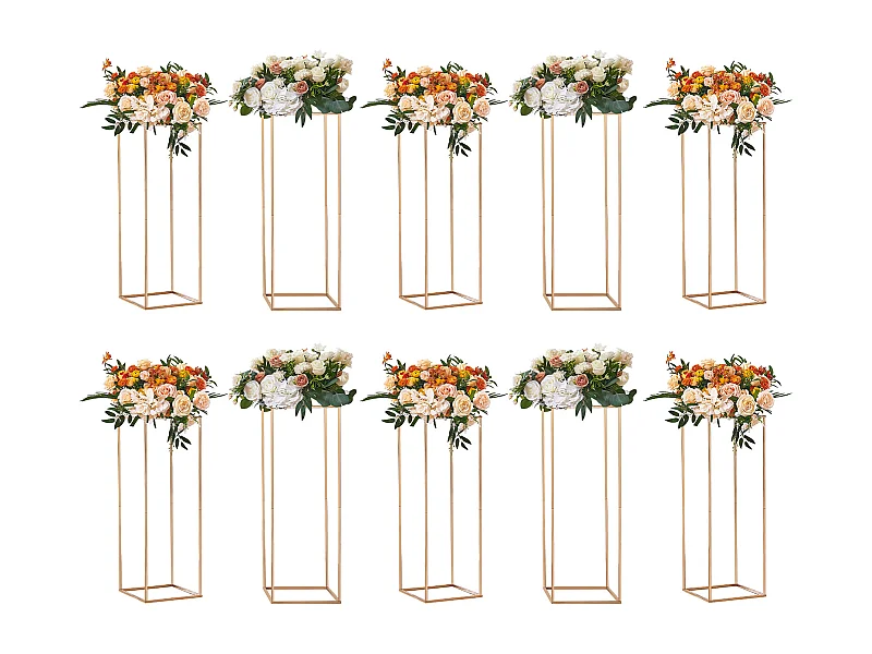 Support de Fleurs SucceBuy, Doré, Lot de 10, 80 cm, pour Réception Événement Décoration de Fête Maison
