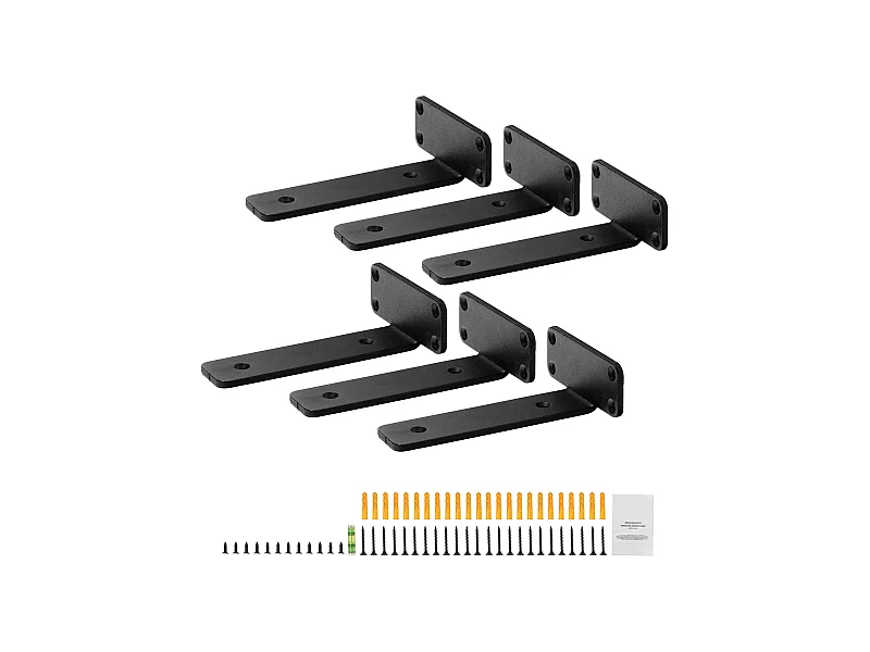 Heavy Duty Zwevende Plankbeugel SucceBuy 20,3 Cm L x 10,1 Cm B x 4 Cm H 6 Stuks