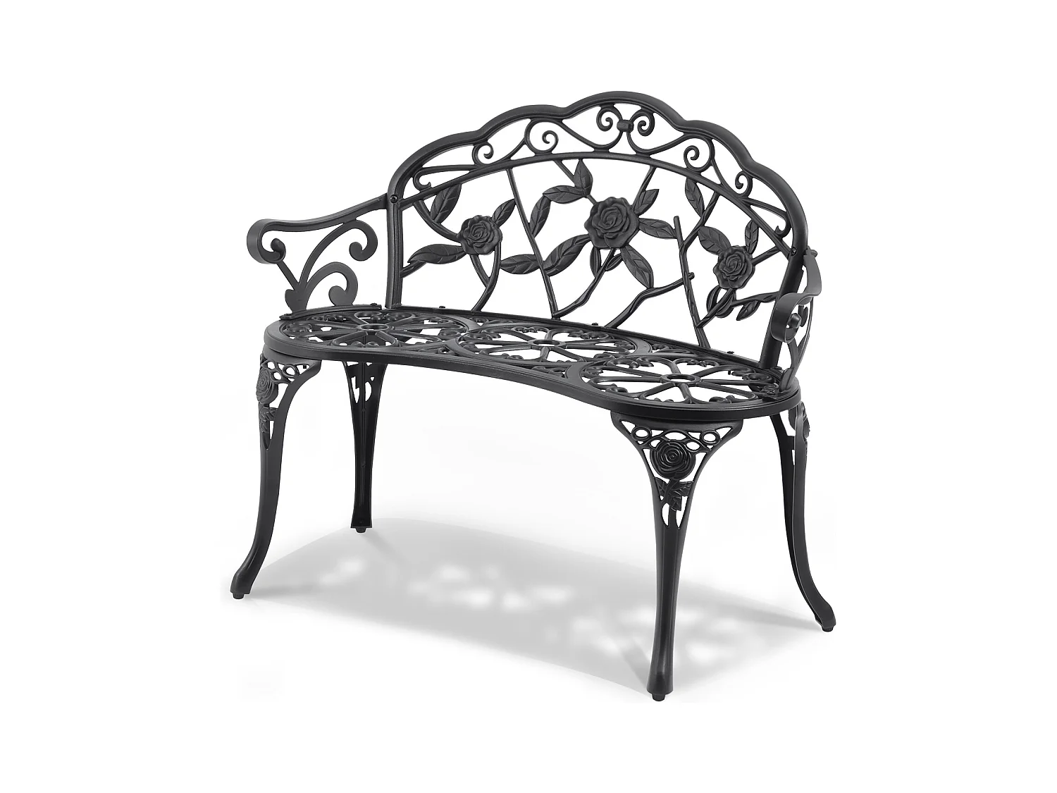 Banc de Jardin en Métal SucceBuy, 98,5cm - Sièges de Patio Extérieurs pour la cour et le Porche