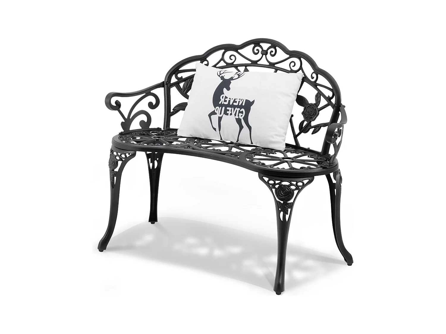 Banc de Jardin en Métal SucceBuy, 98,5cm - Sièges de Patio Extérieurs pour la cour et le Porche