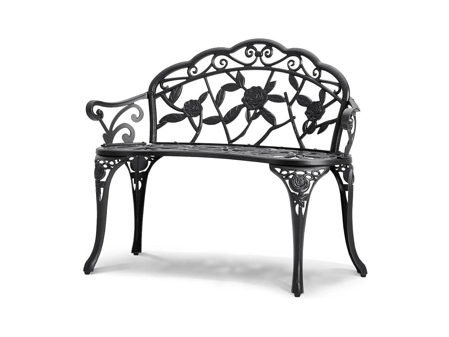 Banc de Jardin en Métal SucceBuy, 98,5cm - Sièges de Patio Extérieurs pour la cour et le Porche