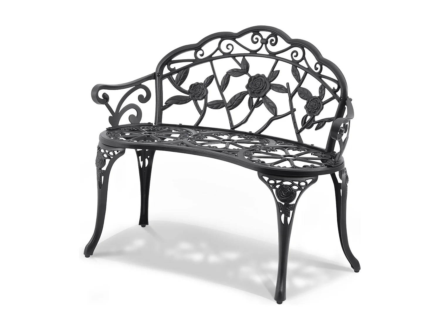 Banc de Jardin en Métal SucceBuy, 98,5cm - Sièges de Patio Extérieurs pour la cour et le Porche