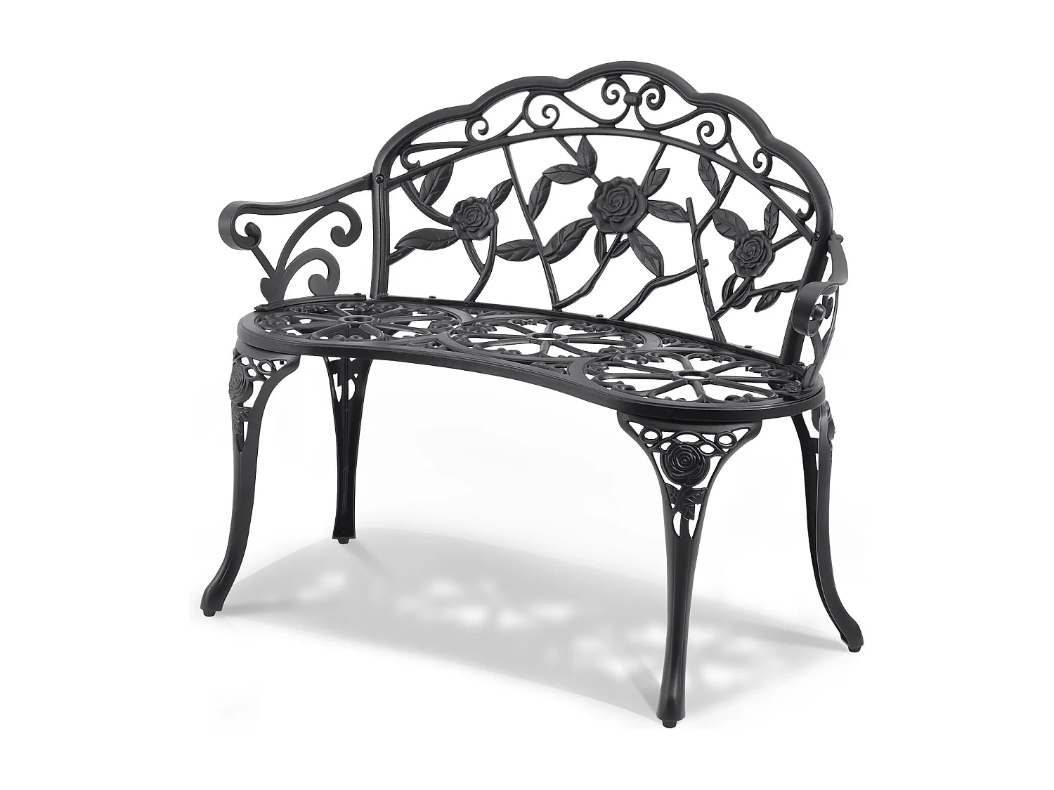 Banc de Jardin en Métal SucceBuy, 98,5cm - Sièges de Patio Extérieurs pour la cour et le Porche