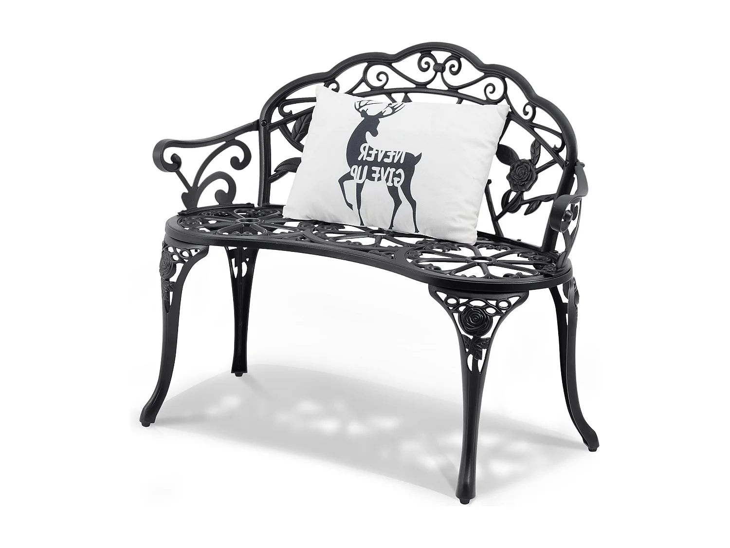 Banc de Jardin en Métal SucceBuy, 98,5cm - Sièges de Patio Extérieurs pour la cour et le Porche