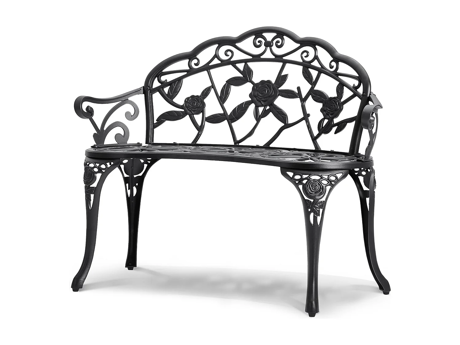 Banc de Jardin en Métal SucceBuy, 98,5cm - Sièges de Patio Extérieurs pour la cour et le Porche