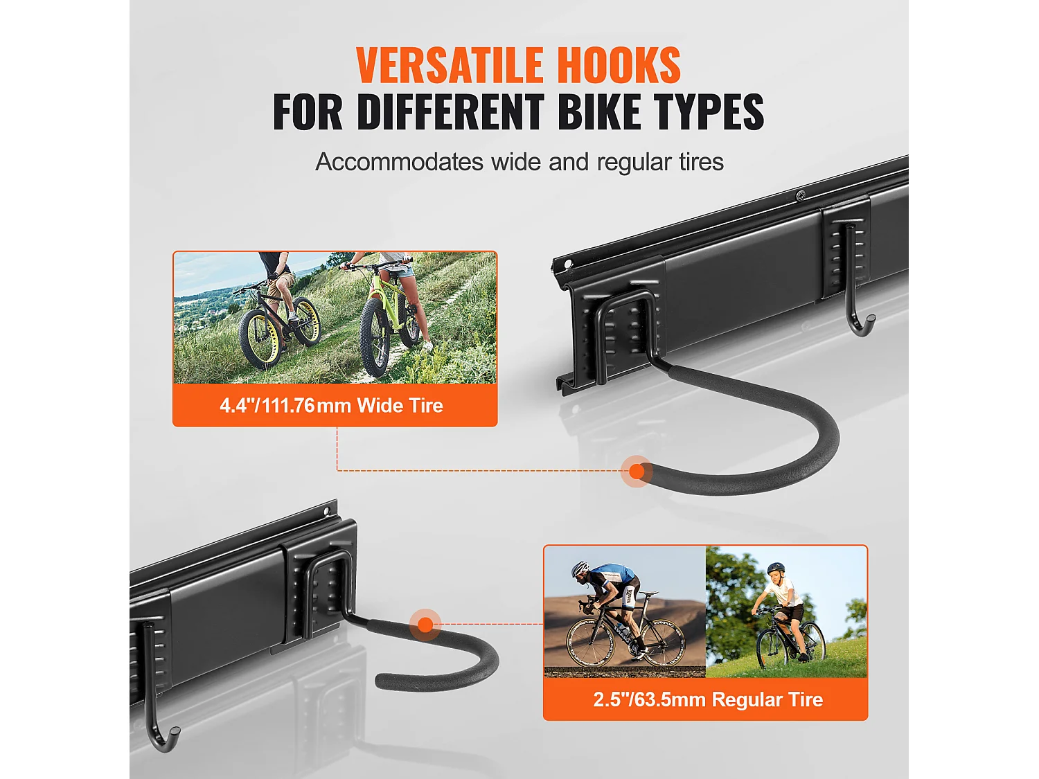 Support de Rangement pour Vélos SucceBuy, Montage Mural pour 4 Vélos + 2 Casques, 81.2Cm