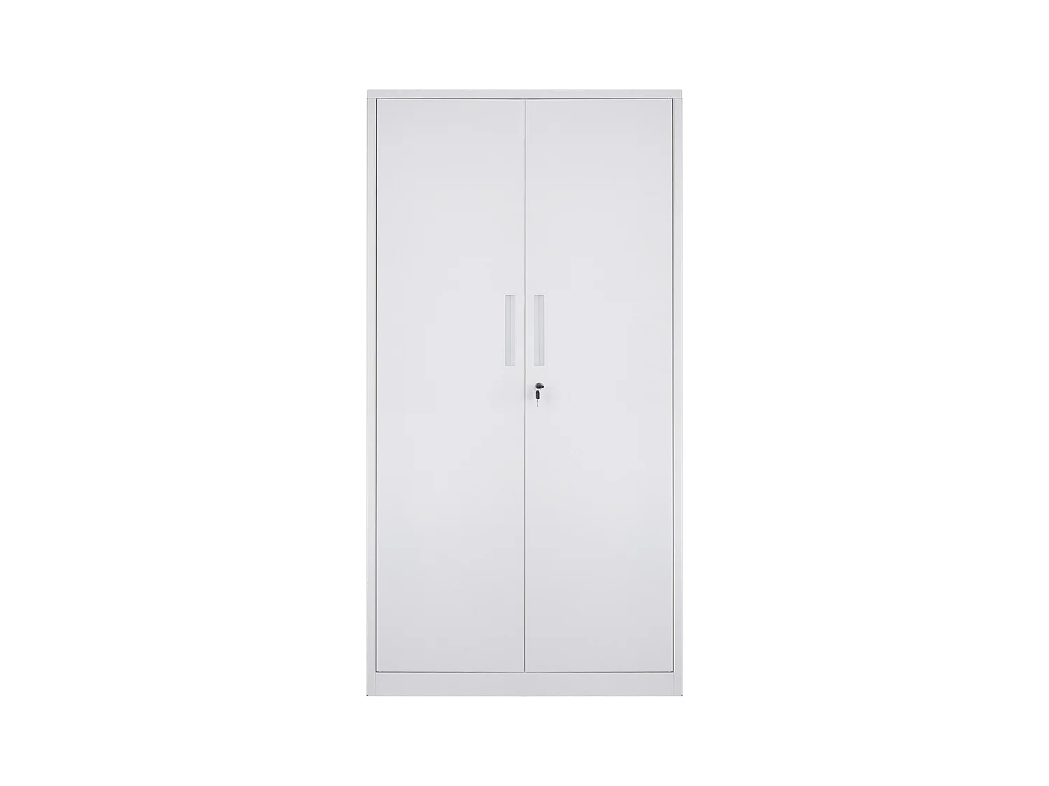 Armoire de Rangement en Métal SucceBuy, 3 Clés Étagères Réglables Porte Magnétique Blanc