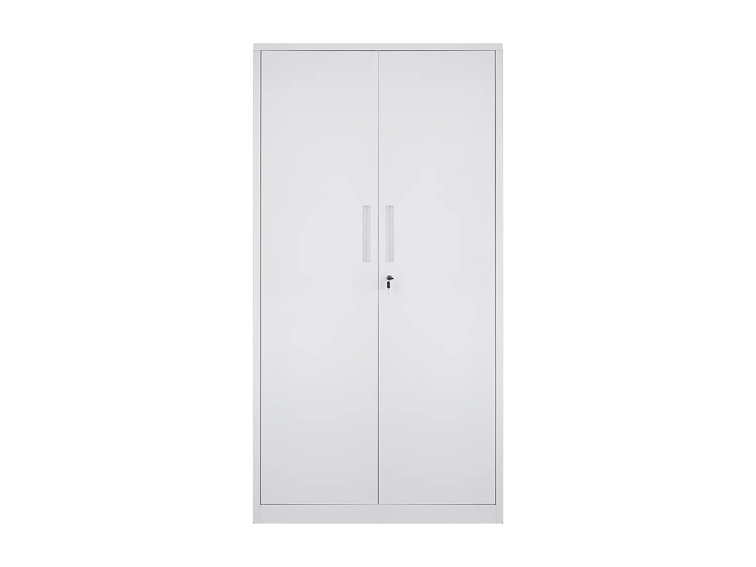 Armoire de Rangement en Métal SucceBuy, 3 Clés Étagères Réglables Porte Magnétique Blanc