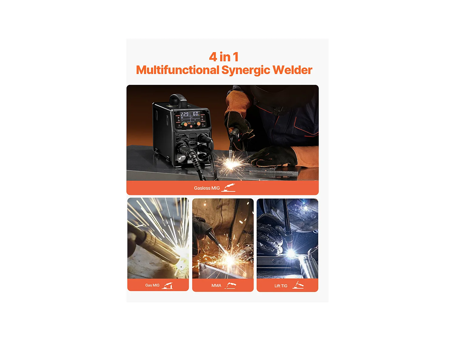 MIG-Lasmachine SucceBuy - Multi-Process Lasstation 200 A, 4-in-1 Lasmachine voor Veelzijdig Werk