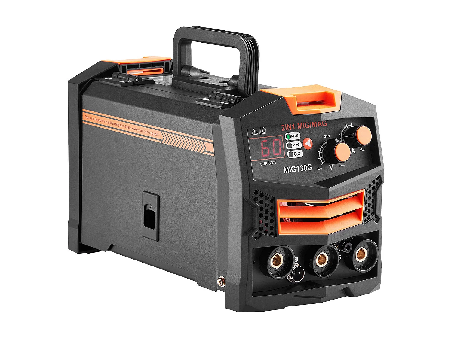 Poste de Soudage à Fil Fourré 2 en 1 SucceBuy MIG Welder 130A avec Gaz/Sans Gaz, Soudeuse MIG à Onduleur IGBT Portable