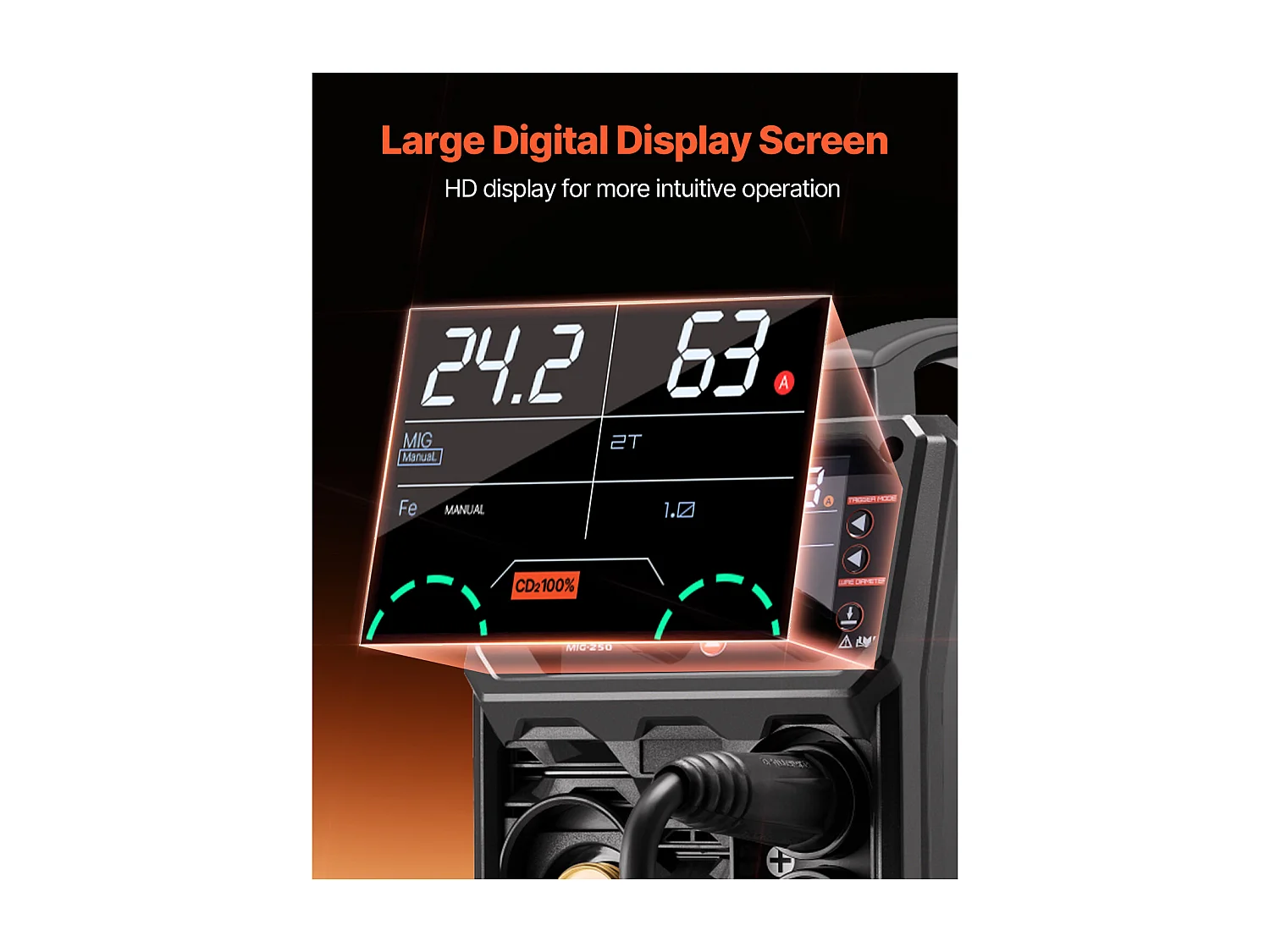 Saldatrice MIG Pro SucceBuy, Saldatrice MIG a Impulso 250 A, Saldatrice Sinergica 5 in 1 con Tecnologia Inverter IGBT e Display LCD