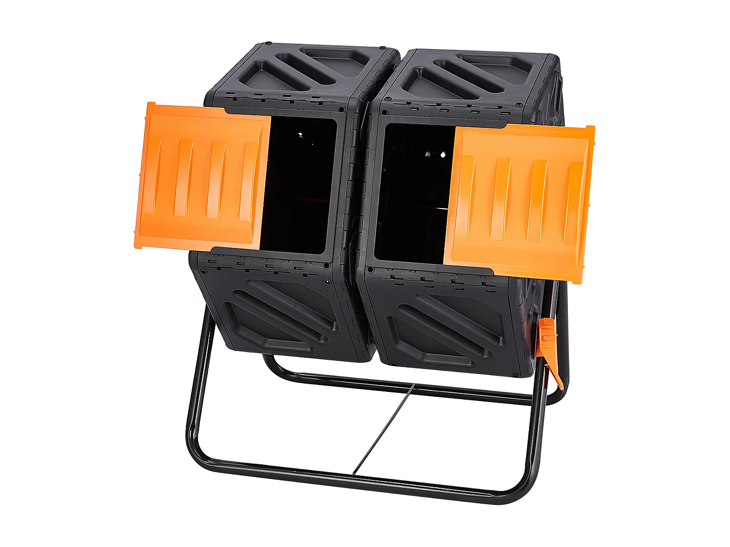 Composteur de jardin SucceBuy Composteur à Double Chambre de 37 Gal, Tambour Rotatif avec Portes Coulissantes