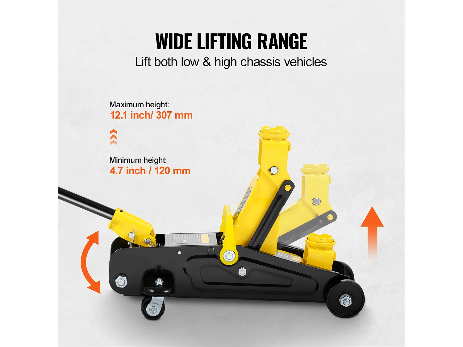 Cric Hydraulique SucceBuy Cric de Sol à Profil Bas de 1,5 Tonne, Hydraulique à Piston Unique Robuste