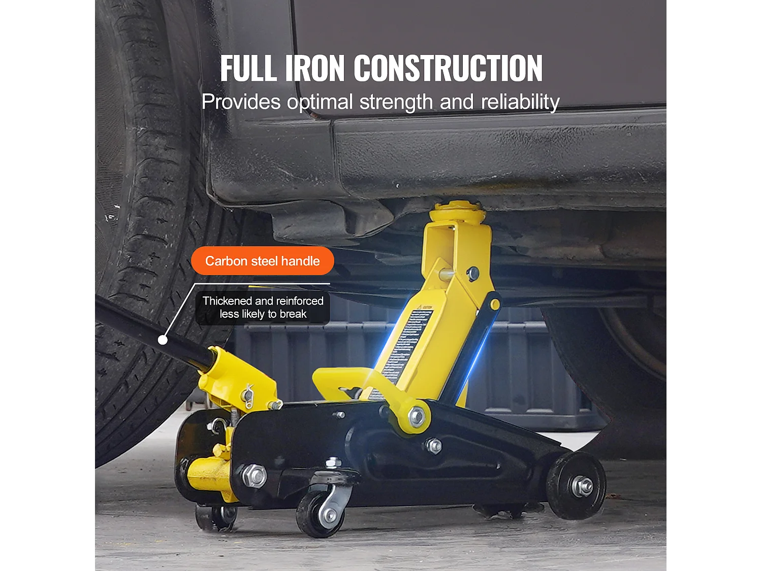 Cric Hydraulique SucceBuy Cric de Sol à Profil Bas de 1,5 Tonne, Hydraulique à Piston Unique Robuste