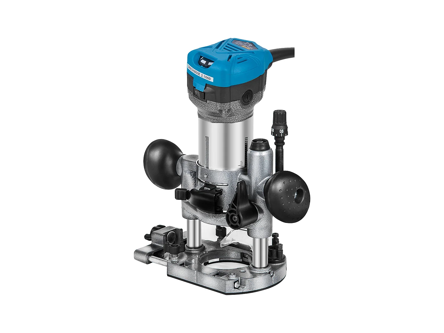 Compact Router SucceBuy, 800W, Vitesse Variable 30000 RPM, Pinces 0.6Cm  et 0.9Cm, Base Plongeante et Inclinable, 220V