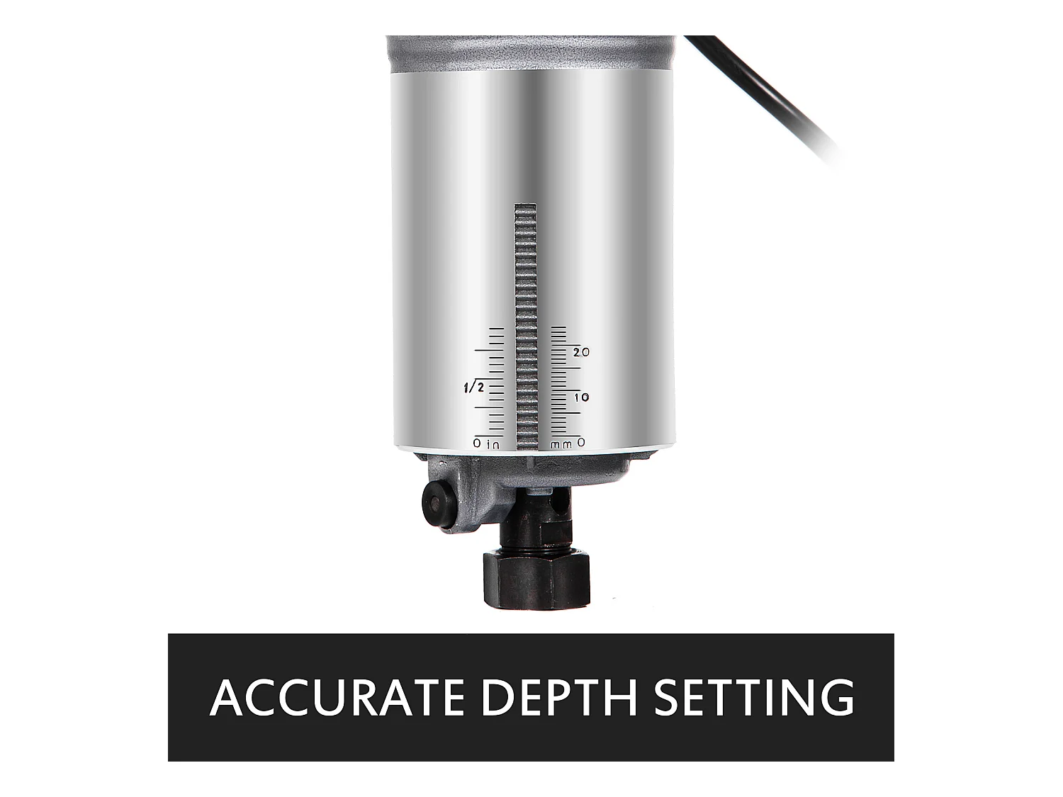 Compact Router SucceBuy, 800W, Vitesse Variable 30000 RPM, Pinces 0.6Cm  et 0.9Cm, Base Plongeante et Inclinable, 220V