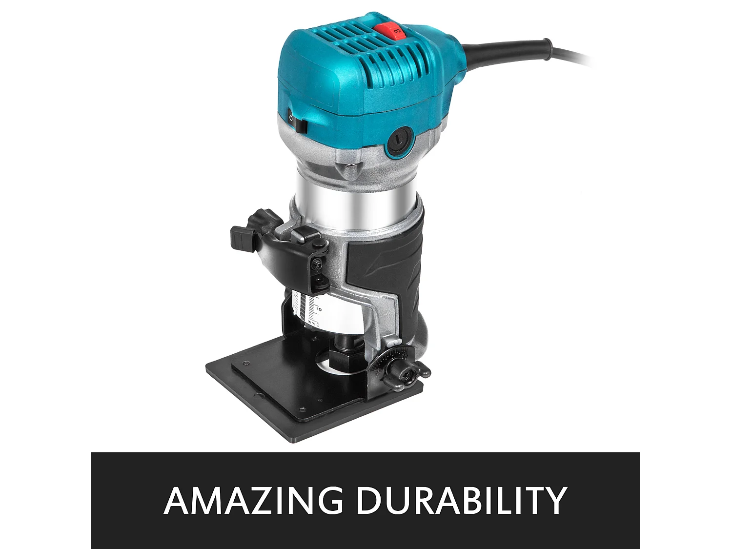 Compact Router SucceBuy, 800W, Vitesse Variable 30000 RPM, Pinces 0.6Cm  et 0.9Cm, Base Plongeante et Inclinable, 220V