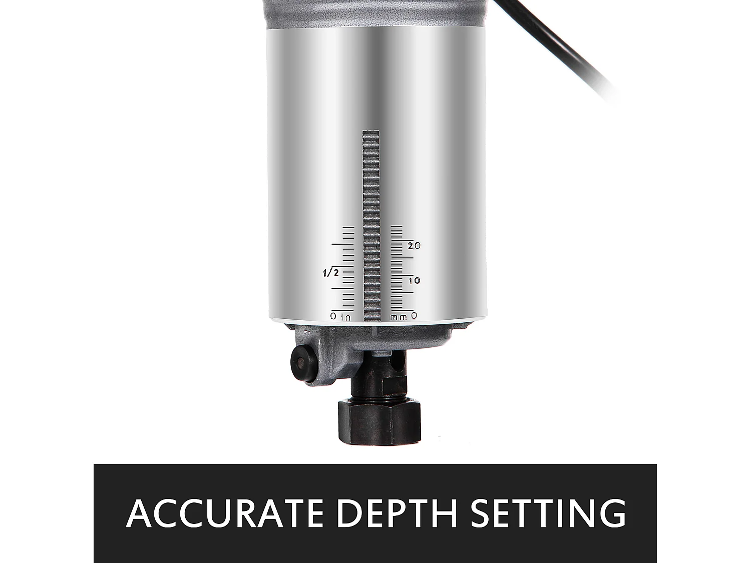 Compact Router SucceBuy, 800W, Vitesse Variable 30000 RPM, Pinces 0.6Cm  et 0.9Cm, Base Plongeante et Inclinable, 220V